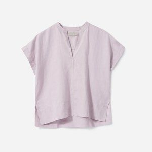 Everlane Lavendar Linen Split Neck Top
